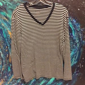 Merona Striped Long Sleeve V Neck T-shirt